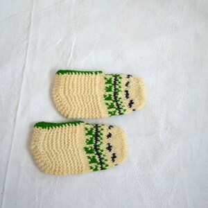 wool kids slippers, toddler child knit socks, children slippers, crochet kids booties, toddler children home shoes size 6 7 8 image 6