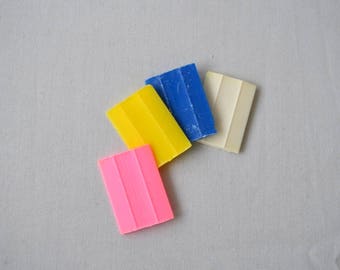 Gesso del sarto, gesso di cera per sarti, tracciatura di cucito rettangolare, giallo bianco blu rosso o set di 4 per segnare modelli, segni di tessuto