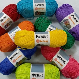 Macrame yarn, Kartopu macrame yarn, macrame rope, macrame thread, 3mm macrame cord, polyester macrame chain yarn, yarn for bag basket