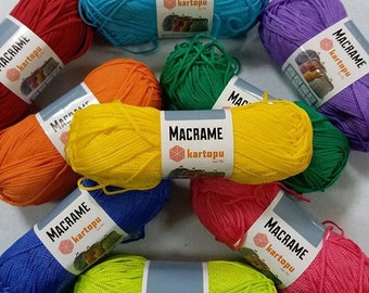 Makramee Garn, Kartopu Makramee Garn, Makramee Seil, Makramee Faden, 3mm Makramee Schnur, Polyester Makramee Kette Garn, Garn für Beutelkorb