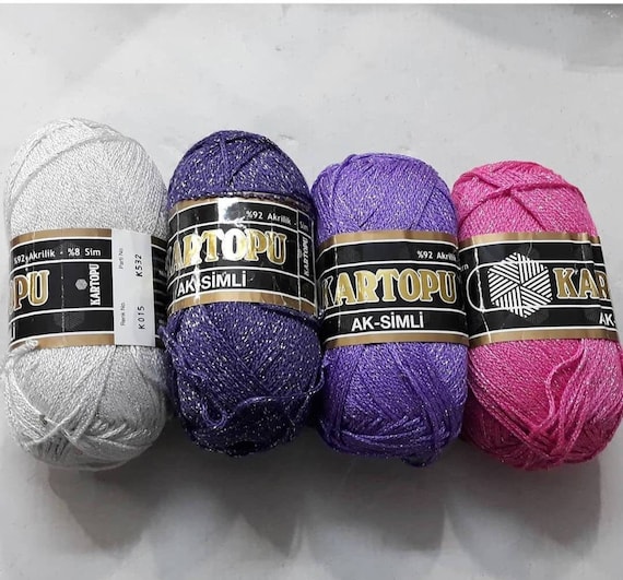 Lurex Chain Yarn, Kartopu Aksimli, Flashy Metallic Yarn, Glitter