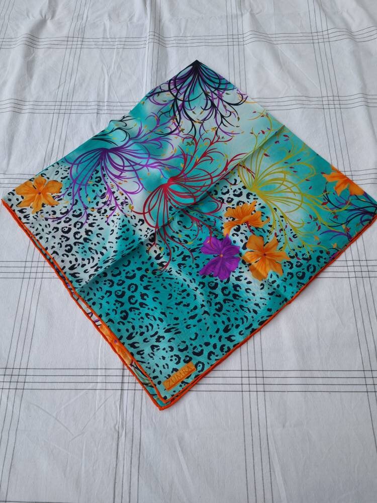 Susiyo Pañuelos Cuadrados Grandes De Seda Con Diseño De Loro De Hoja Tropical, Pañuelo Para El Pelo, Pañuelo, Pañuelos, Bufandas Para La Cabeza, Bufandas Para Mujer, 35 X 35 Pulgadas, Varios