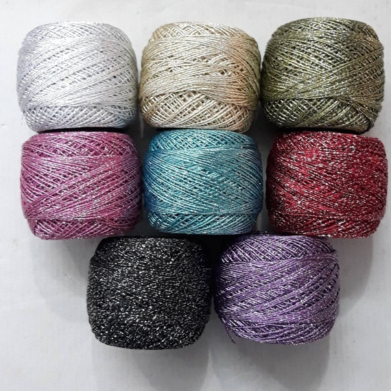 Crochet Cotton Thread With Glitter Ulukardesler Cotton Lurex Crochet Thread Fiber Yarn 50 Gr Etsy UK