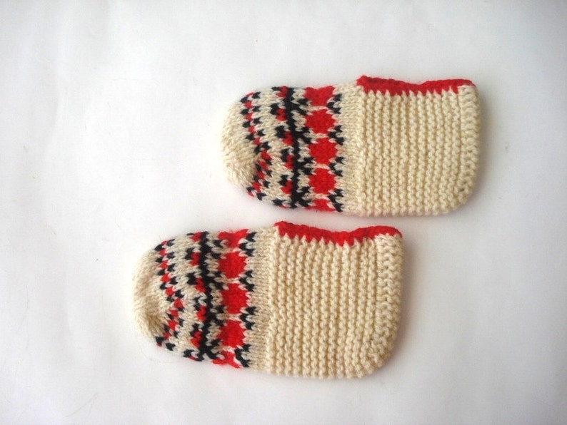 wool kids slippers, toddler child knit socks, children slippers, crochet kids booties, toddler children home shoes size 6 7 8 image 3