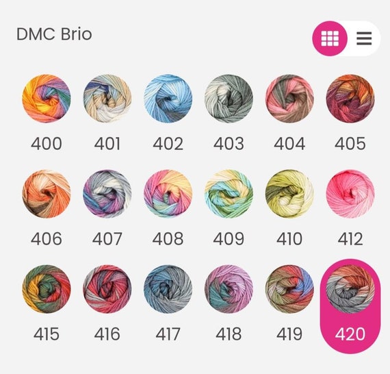 DMC Brio Dk Wool Yarn, Rainbow Yarn 400 401 402 403 407 409 415