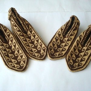 knit beige brown mens slippers, fathers day gift for men, mens shoes, mens gift ideas image 4