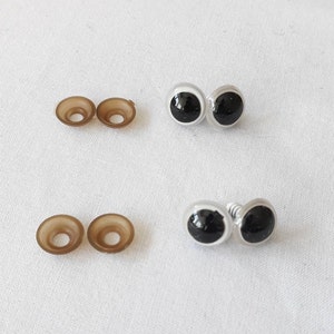 2 5 10 25 pairs x 16mm safety eyes in white and black plastic amigurumi eyes, crochet doll animal eyes, round safety eyes, teddy bear eyes