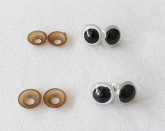 2 5 10 25 Paare x 16 mm Sicherheitsaugen in weiß und schwarz Kunststoff Amigurumi Augen, gehäkelte Puppen Tieraugen, runde Sicherheitsaugen, Teddybäraugen