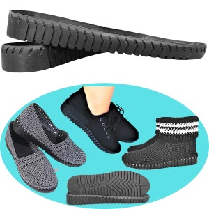 Perforated black Shoe soles for crochet shoes, soles for slippers, white Soles for crochet shoes size 37 38 39 40