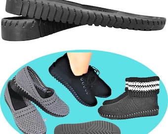 Perforated black Shoe soles for crochet shoes, soles for slippers, white Soles for crochet shoes size 37 38 39 40