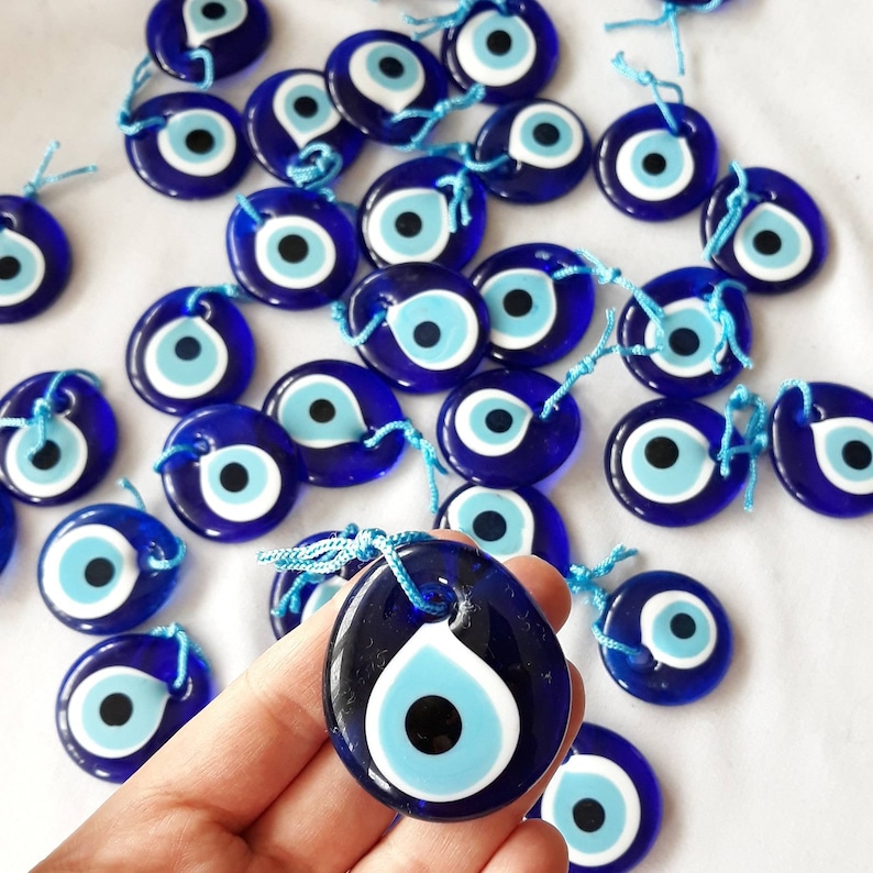 20 100 pcs Blue glass evil eye charm beads nazar boncuk Etsy