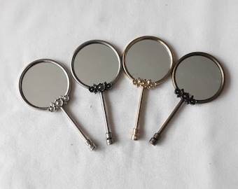 Vintage hand mirror, silver bronze miror bronze mirror, copper gold mirror, small hand mirror, gift for women, gift ideas for girls