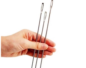 Long Stainless Steel Upholstery Needles, Large Eye, DIY Sewing, Fishing Net Needles