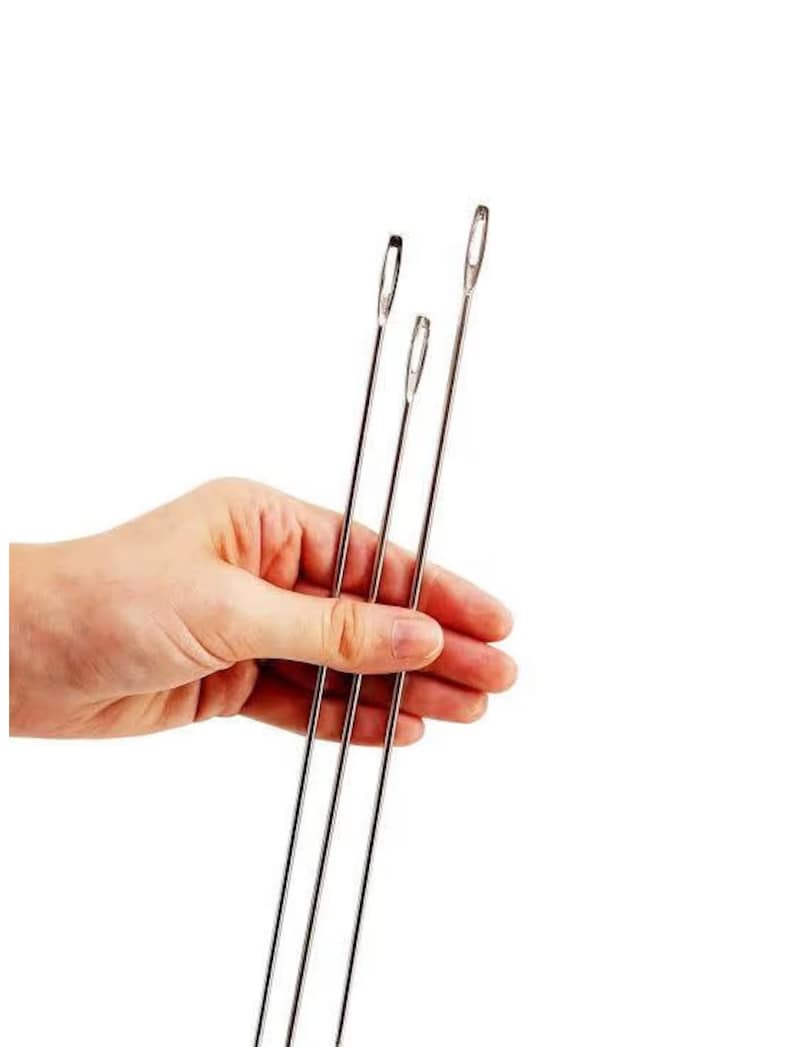Long Stainless Steel Upholstery Needles, Large Eye, DIY Sewing, Fishing Net Needles image 1