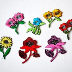 flower daisy rose applique patch pathwork, small rose flower patch embroidered iron on patch cute patch iron on patch sew on patch
