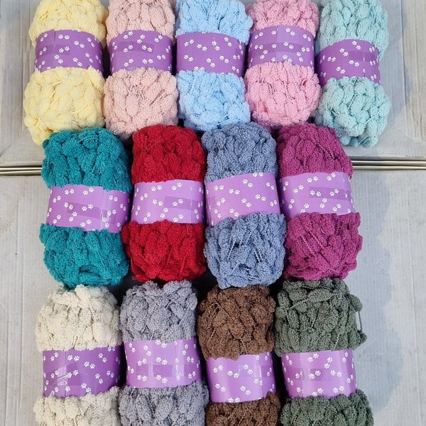 Pom pom yarn, pon pon yarn, Puff Ball Yarn, rico pompon pompom ponpon yarn, gift packing wrap, Pom pon baby blanket yarn, tonton puffy yarn