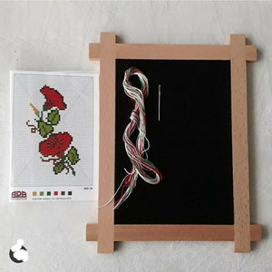 Red Flowers Cross Stitch kit, Beginners Craft Gift wall decor