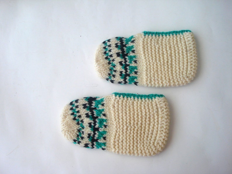 wool kids slippers, toddler child knit socks, children slippers, crochet kids booties, toddler children home shoes size 6 7 8 image 4