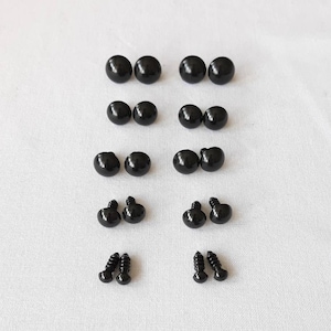 8mm amigurumi safety eyes in black plastic for doll, amigurumi toys, amigurumi animals eyes, round safety eyes, plastic eyes 5/10/25 pairs