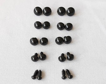 8 mm schwarze Kunststoff Sicherheitsaugen für Amigurumi, Puppenherstellung