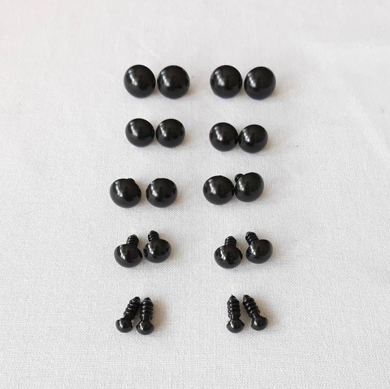 8mm Amigurumi Safety Eyes in Black Plastic for Doll, Amigurumi Toys,  Amigurumi Animals Eyes, Round Safety Eyes, Plastic Eyes 5/10/25 Pairs 