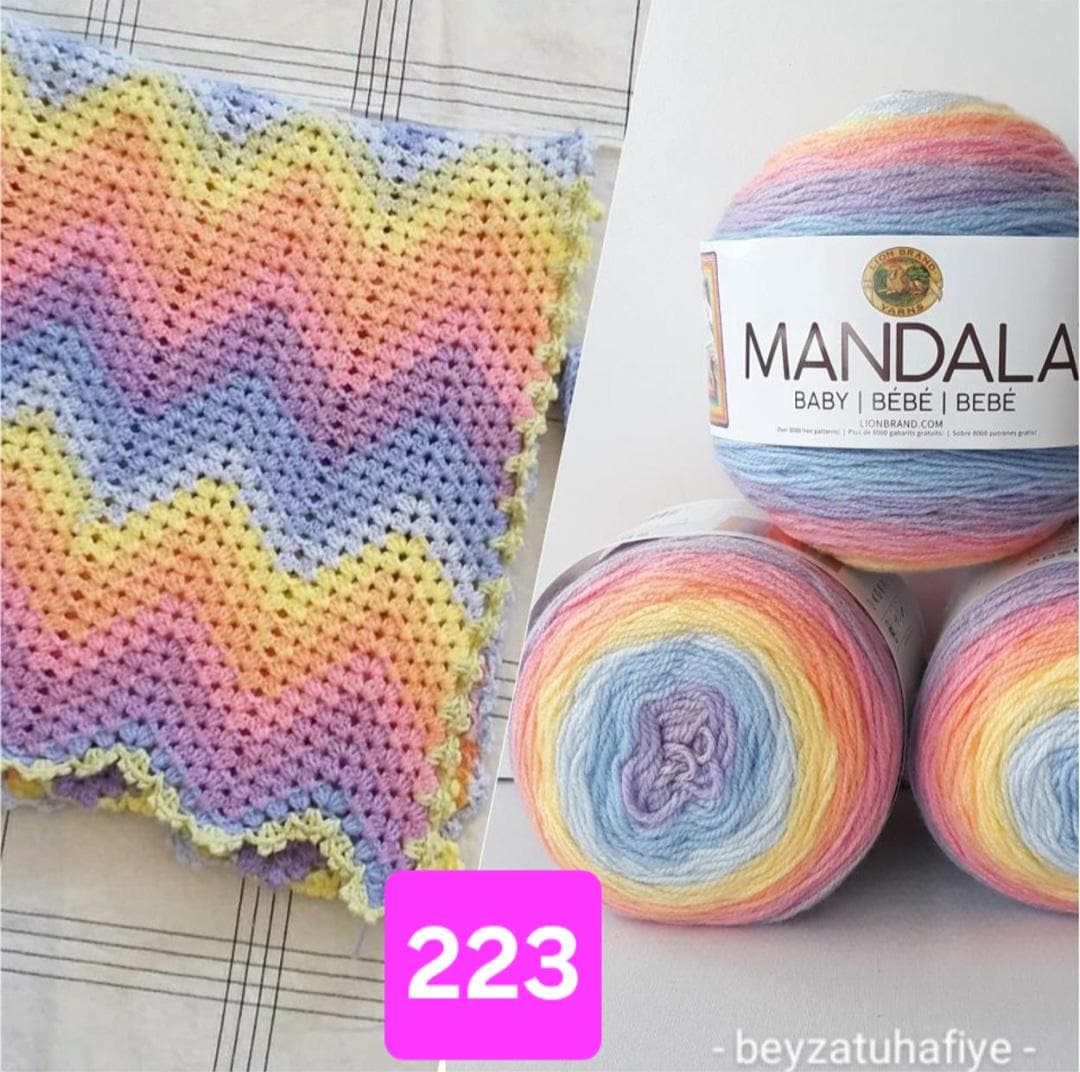 Skeins Lion Brand Mandala Honeydukes Baby Cake Yarn, Rainbow