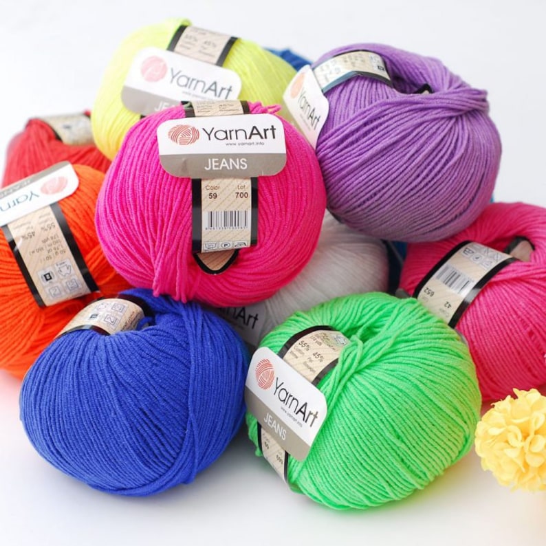 Amigurumi Cotton Yarn Yarnart Jeans for Knitting Crocheting Etsy UK