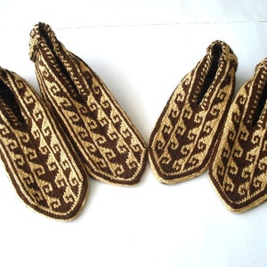 knit beige brown mens slippers, fathers day gift for men, mens shoes, mens gift ideas image 2