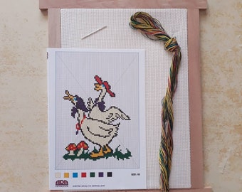 Duck Cross Stitch kit, Beginners Craft Gift
