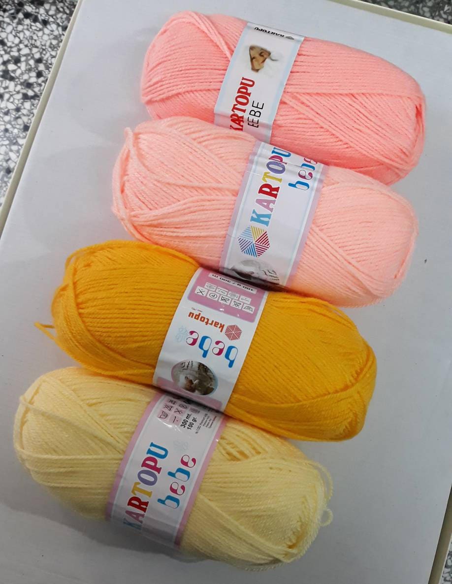 5 Skeins Kartopu Bebe Baby Yarn, Bulk Baby Yarns, on Sale Yarns, Wholesale  Yarns, Kartopu Baby 100 Acrylic Knitting Yarns 
