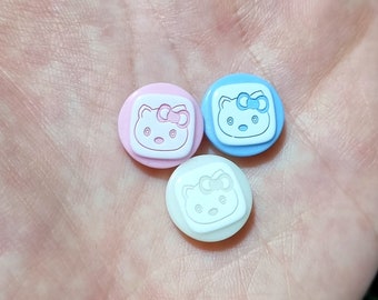 5 pcs hello kitty cat Buttons, baby knitting plastic cute kitty baby kids buttons, animal baby kids buttons for knitting, pink blue white