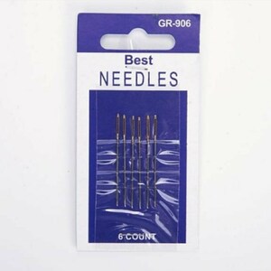 Paquete de agujas metálicas romas de 6, agujas romas para bordado o cuero, agujas de coser romas de ojos grandes y gruesos, aguja de tapiz de lana metálica