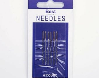 Metal Blunt needles pack of 6, blunt needles for embroidery or leather, thick big large eye blunt sewing needles, metal wool tapestry needle