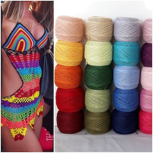 Cotton crochet lace thread size 5, Ulukardesler ipekyolu mercerized cotton perle, Embroidery thread, 6 ply summer thread