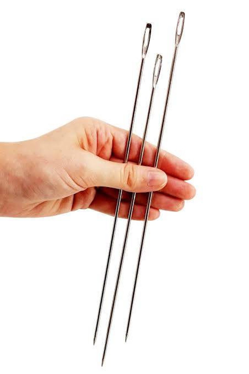 Long Stainless Steel Upholstery Needles, Large Eye, DIY Sewing, Fishing Net Needles image 2