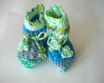 Calcetines de bebé de ganchillo verde, zapatillas de bebé de punto, botines de bebé de ganchillo, regalos de ducha de bebé de menos de 10 usd