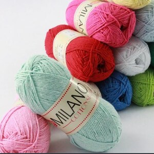 Milano Sport Garn, Milano 100% Baumwolle Häkelgarn, 100gr Baumwoll Decken Garn, Weiches Baumwollgarn, Amigurumi Baumwollgarn