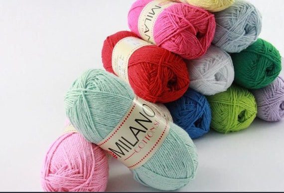 Milano Cotton Sport Yarn, Milano 100% Cotton Crochet Yarn, 100gr Cotton  Blanket Yarn, Soft Cotton Yarn, Amigurumi Cotton Yarn 