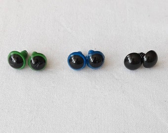10mm aigurumi safety eyes in black blue green plastic for doll, amigurumi animal eyes, round safety eyes, plastic eyes for toys 5/10/25 pair