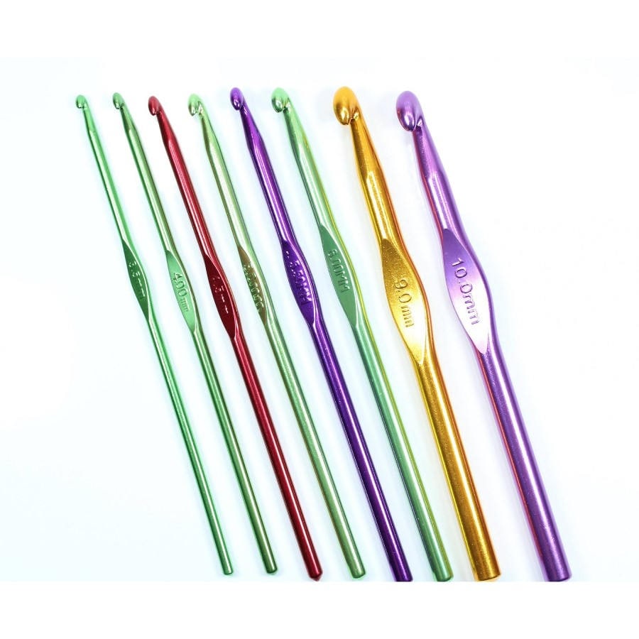 10/12/15mm Crochet Hook Set Sewing Needles Thick Large Aluminum Alloy  Handmade Crocheting Suit Knitting