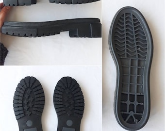 Shoe soles for crochet shoes, black boat soles for shoes slippers, boot Soles for handmade shoes for men women, DIY crochet shoe soles