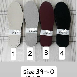 Palmilhas masculinas perfuradas tamanho 3 em couro sintético com camadas para crochê, solas de couro antiderrapantes com furos, palmilhas masculinas de feltro EVA em couro sintético. imagem 3