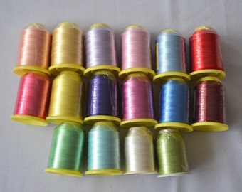 Machine Embroidery spool, embroidery Thread, sewing fiber polyester art silk thread, 150 denier blue green pink red thread bobbins floss