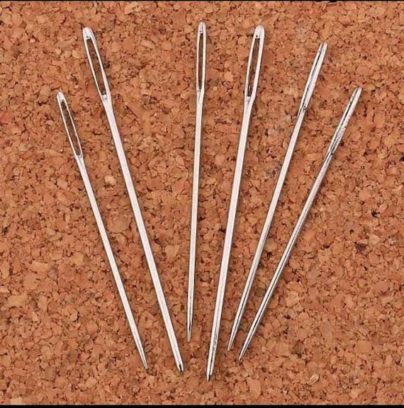 Metal Blunt Embroidery Needles Pack of 6, Blunt Needles for Leather, Thick  Big Large Eye Blunt Sewing Needles, Metal Wool Tapestry Needle 