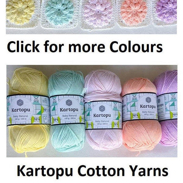 baby cotton yarn, Kartopu Baby Natural cotton 100 Gr 3.5 oz, amigurumi yarn, baby blanket cotton yarn