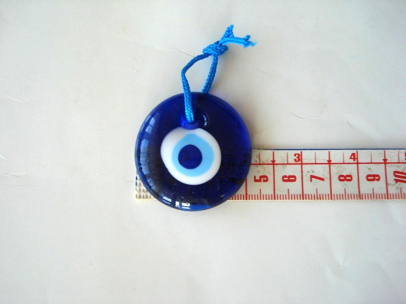  Cuentas de cristal, diseño de amuleto de ojo malvado de base de  zafiro, 0.492x0.630 in ovalado. Vendido por cuerda de 14.2 in : Arte y  Manualidades