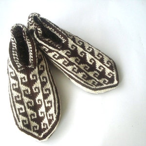 Brown and Cream mens Slippers, mens winter socks, Christmas Gifts For men father dad image 2