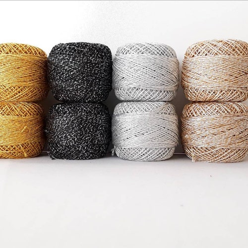 Pearl Crochet Thread Size 5 Mercerized Cotton Yarn Fine Etsy