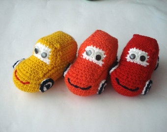 ecofriendly toys, stuffed car, Crochet Red Cars, amigurumi toys, kids stuffed cars, toddler stuffed toys cars, crochet cars, gifts for kids