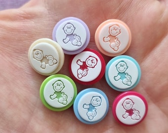 Small Baby desing baby Buttons, baby knitting plastic buttons, baby patterned baby buttons for knitting, 10 mm small plastic baby button